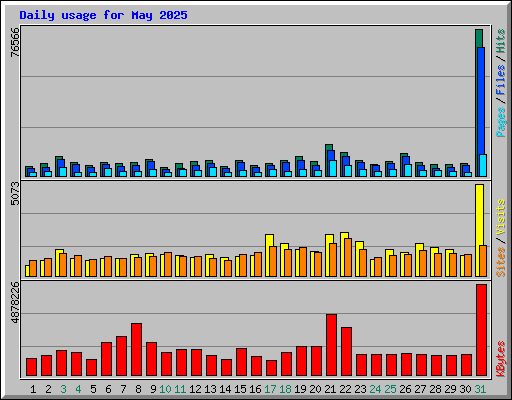 Daily usage for May 2025