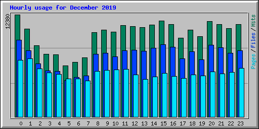 Hourly usage for December 2019
