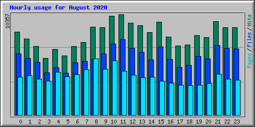 Hourly usage for August 2020