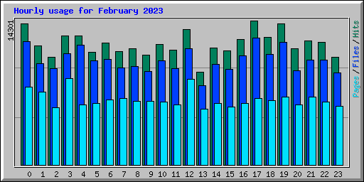 Hourly usage for February 2023