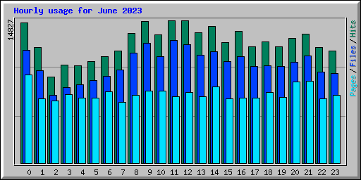 Hourly usage for June 2023