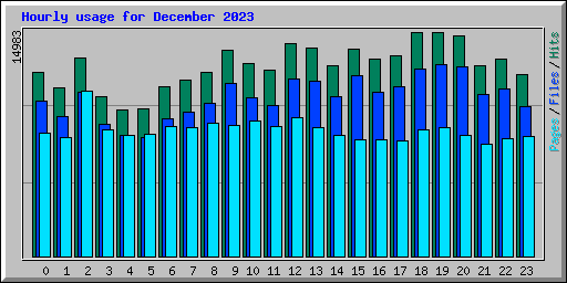 Hourly usage for December 2023
